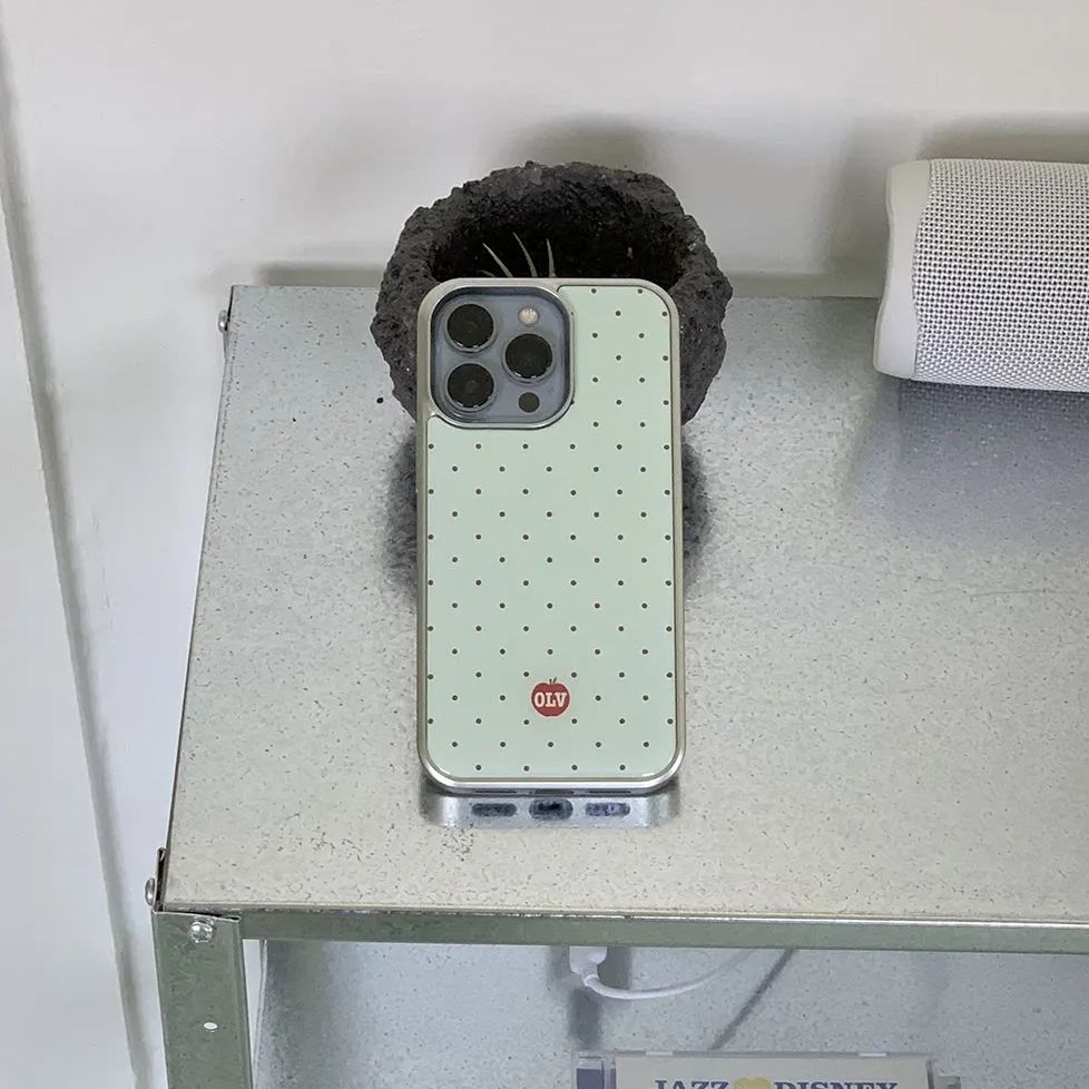 Phone Cases Green - Koreaanse Ins High-end Cartoon Apple Polka