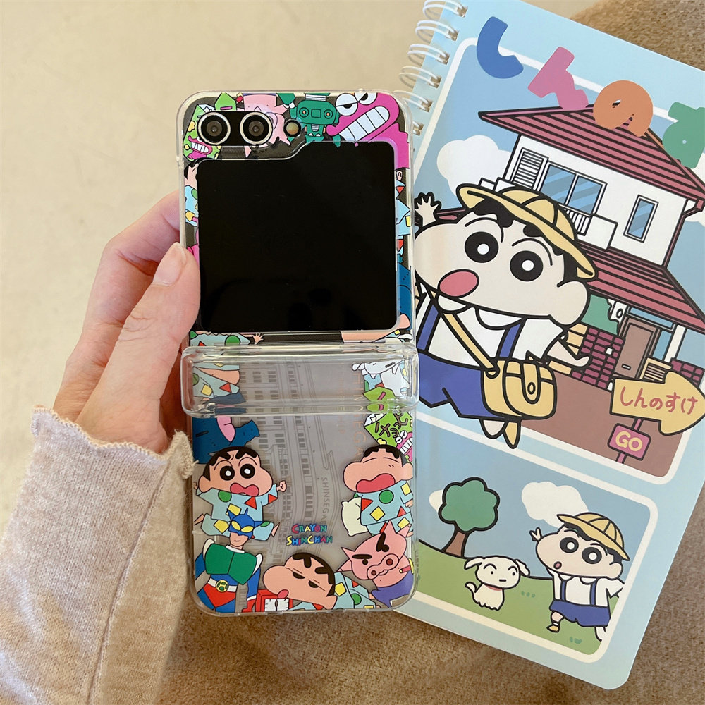 Phone Cases With Wallet - Schattige Cartoon Japan Anime Crayon Shin-chan