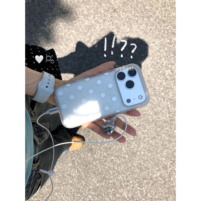 Phone Cases Polka Dot - Simpele Engel Witte Stippen Transparante Mat
