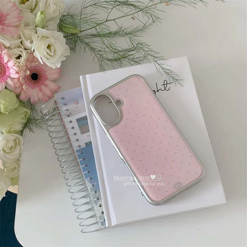 Phone Cases Polka Dot - Koreaanse ins Crème Roze Polka Dot