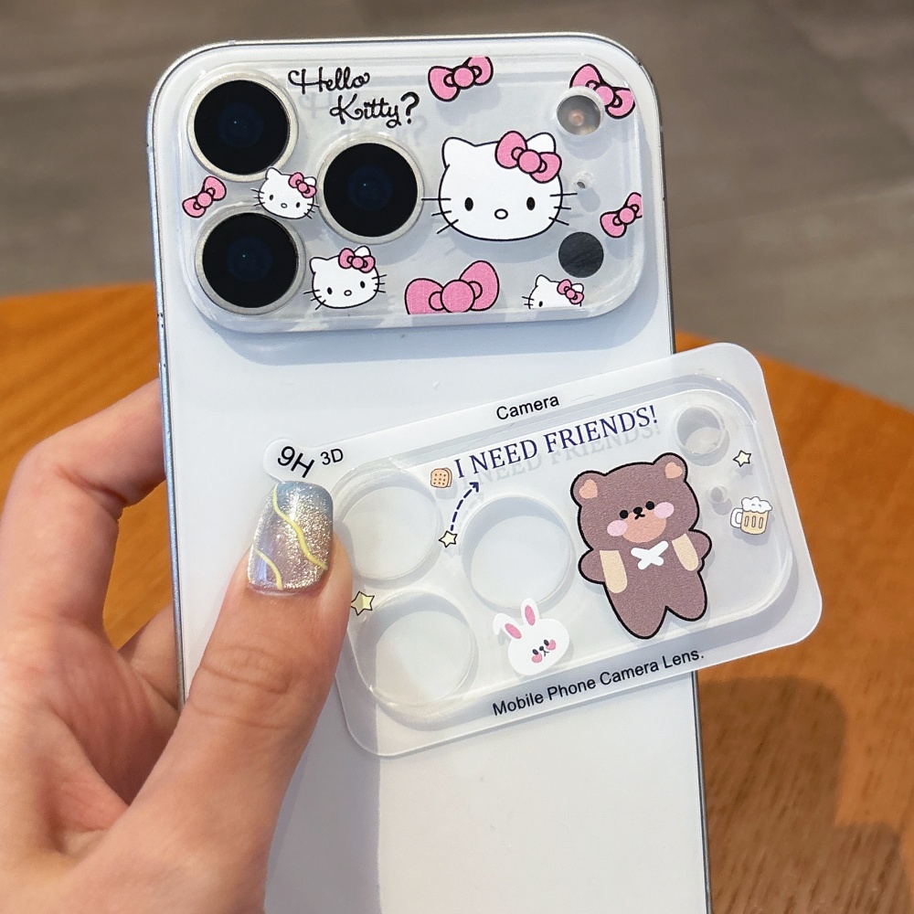 Camera Lens Protector - Schattige cartoon camera beschermfolie voor iPhone