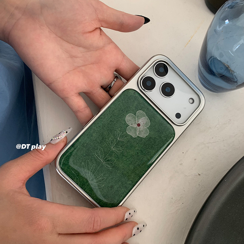 Phone Cases Green - Groene Kamille Kleine Bloemen Elektrogeplateerde Lijm