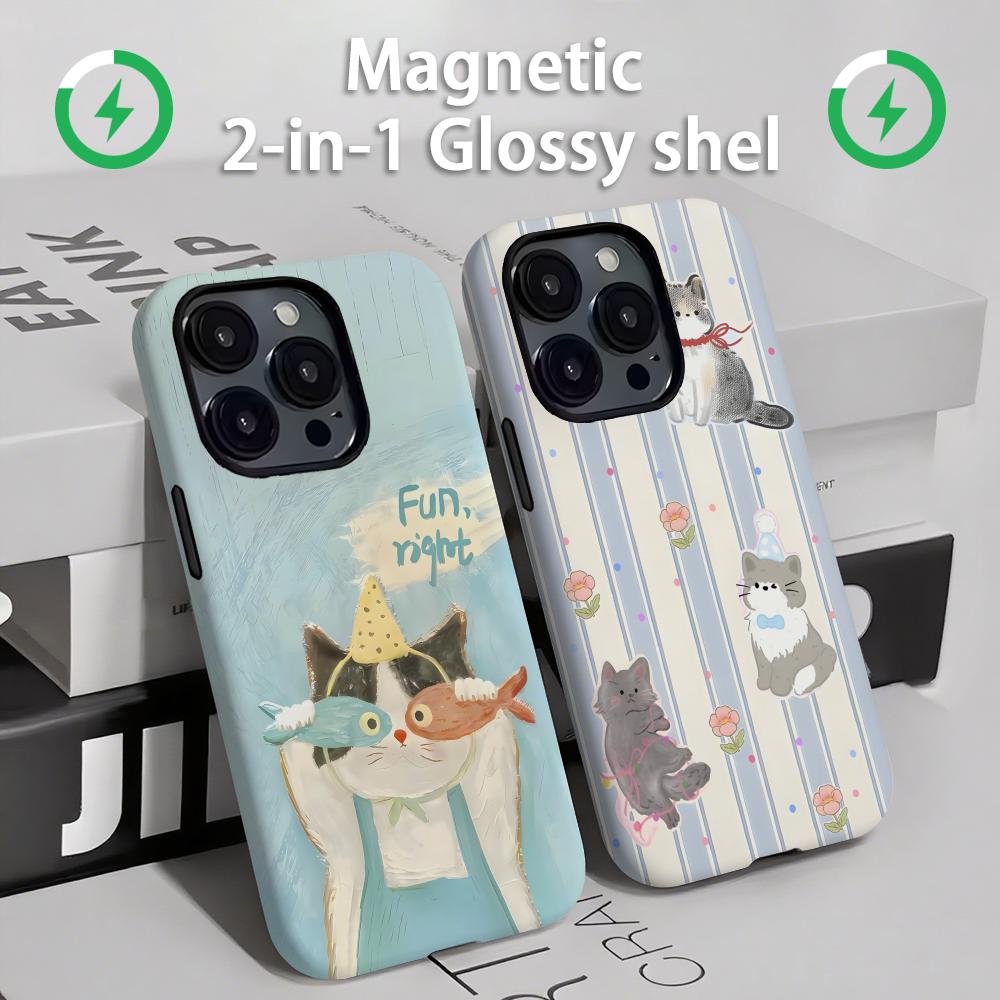 Phone Cases For Iphone 15 - Leuke katten en honden Telefoonhoesje Magnetisch