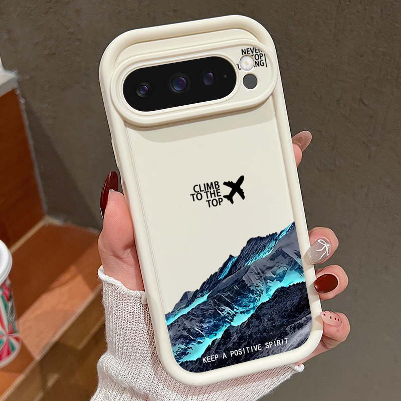 Phone Cases Google Pixel 9A - Vliegtuig Sneeuw Berg Patroon Telefoonhoesje Voor