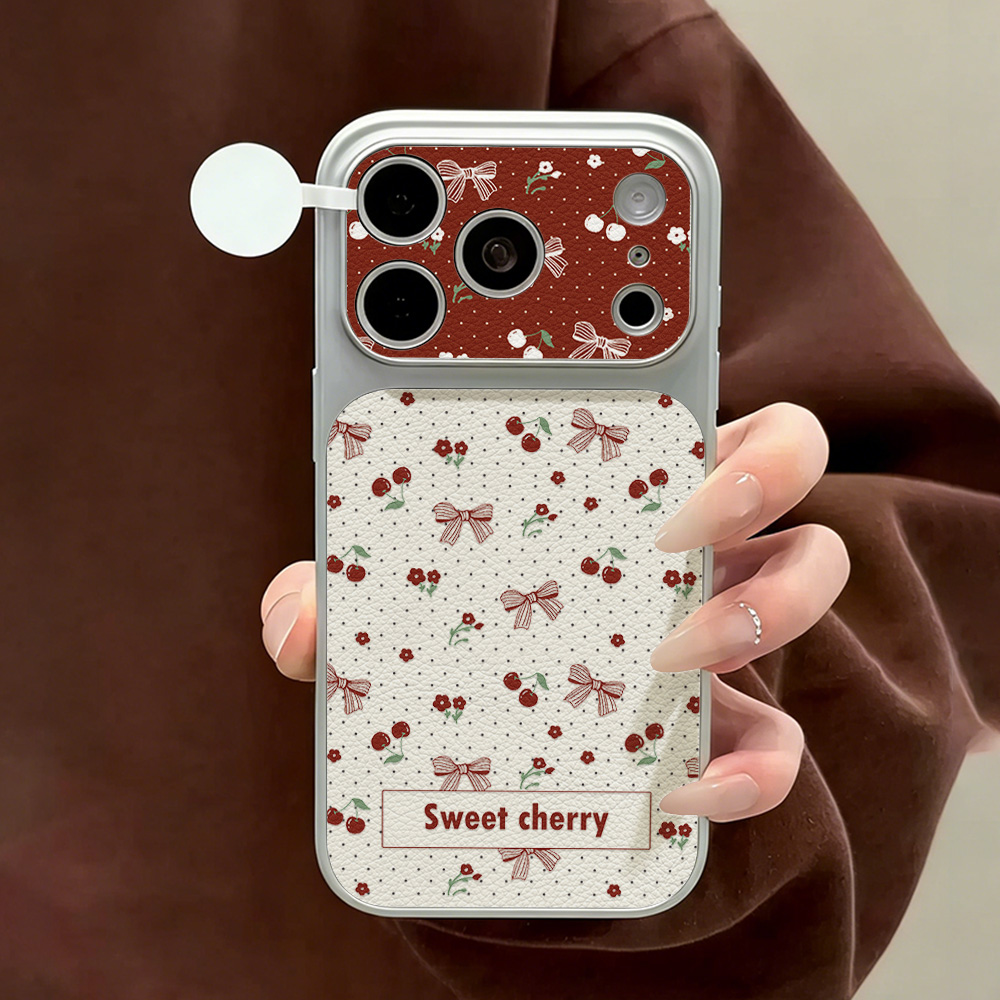Phone Cases Cherry - Zoete Kersen Lederen Telefoonhoesje voor iPhone