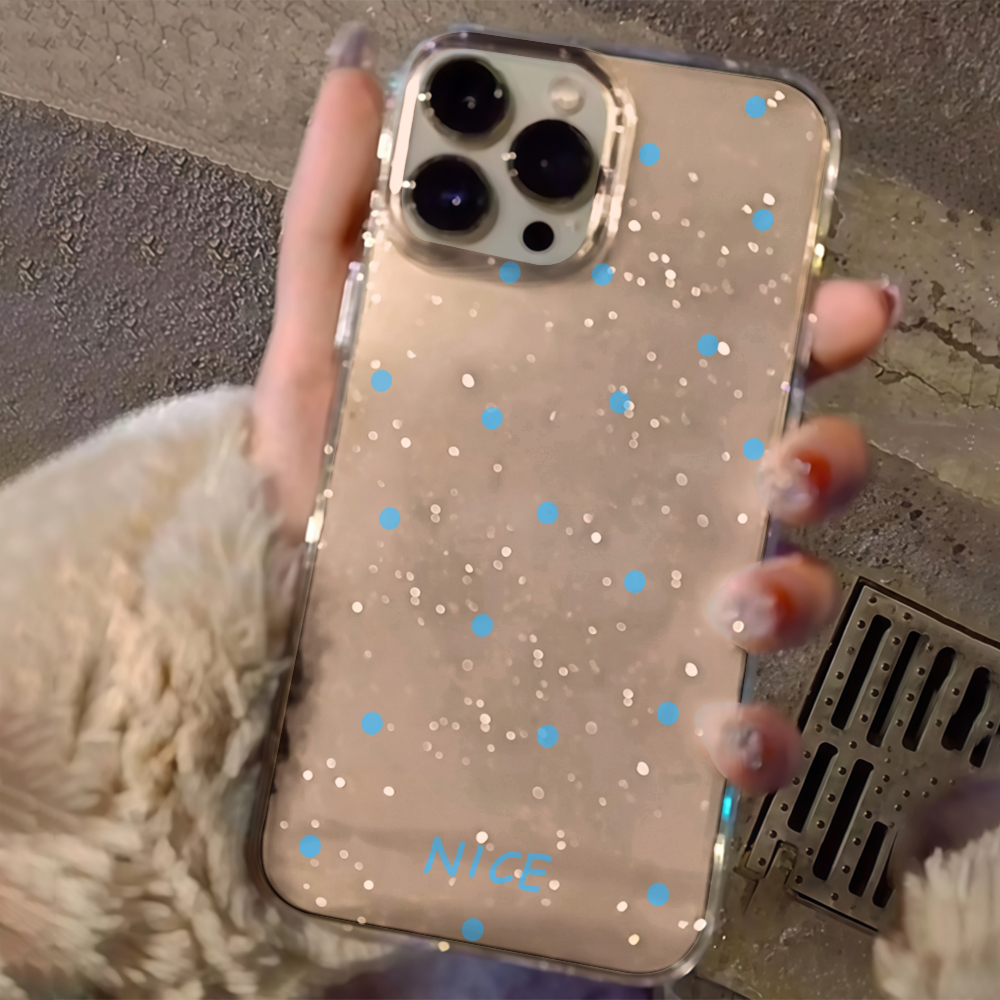Phone Cases Polka Dot - Luxe eenvoudige polkadot glitter telefoonhoesje voor
