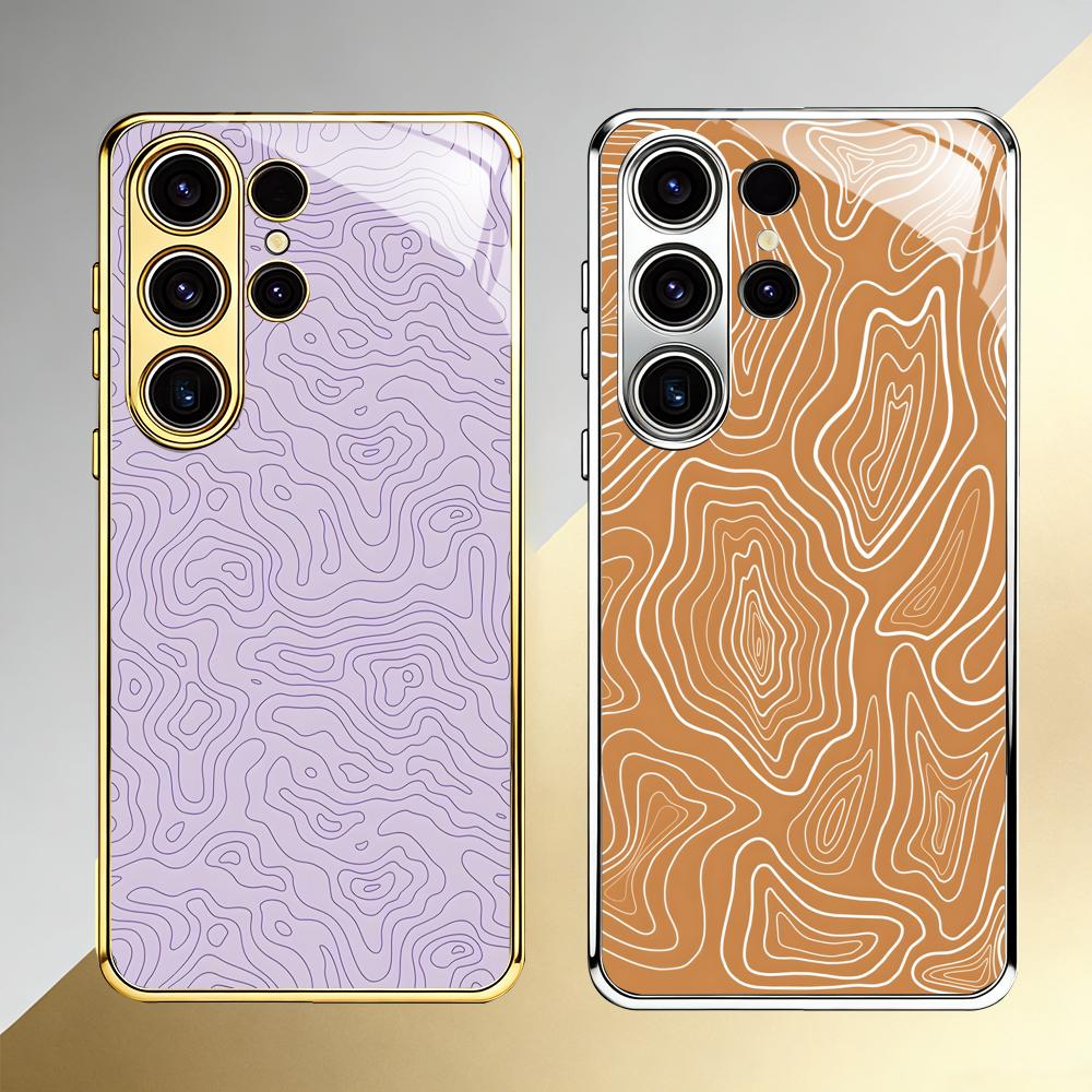 Phone Cases Green - Saliegroen topografisch kaartpatroon telefoonhoesje voor Samsung