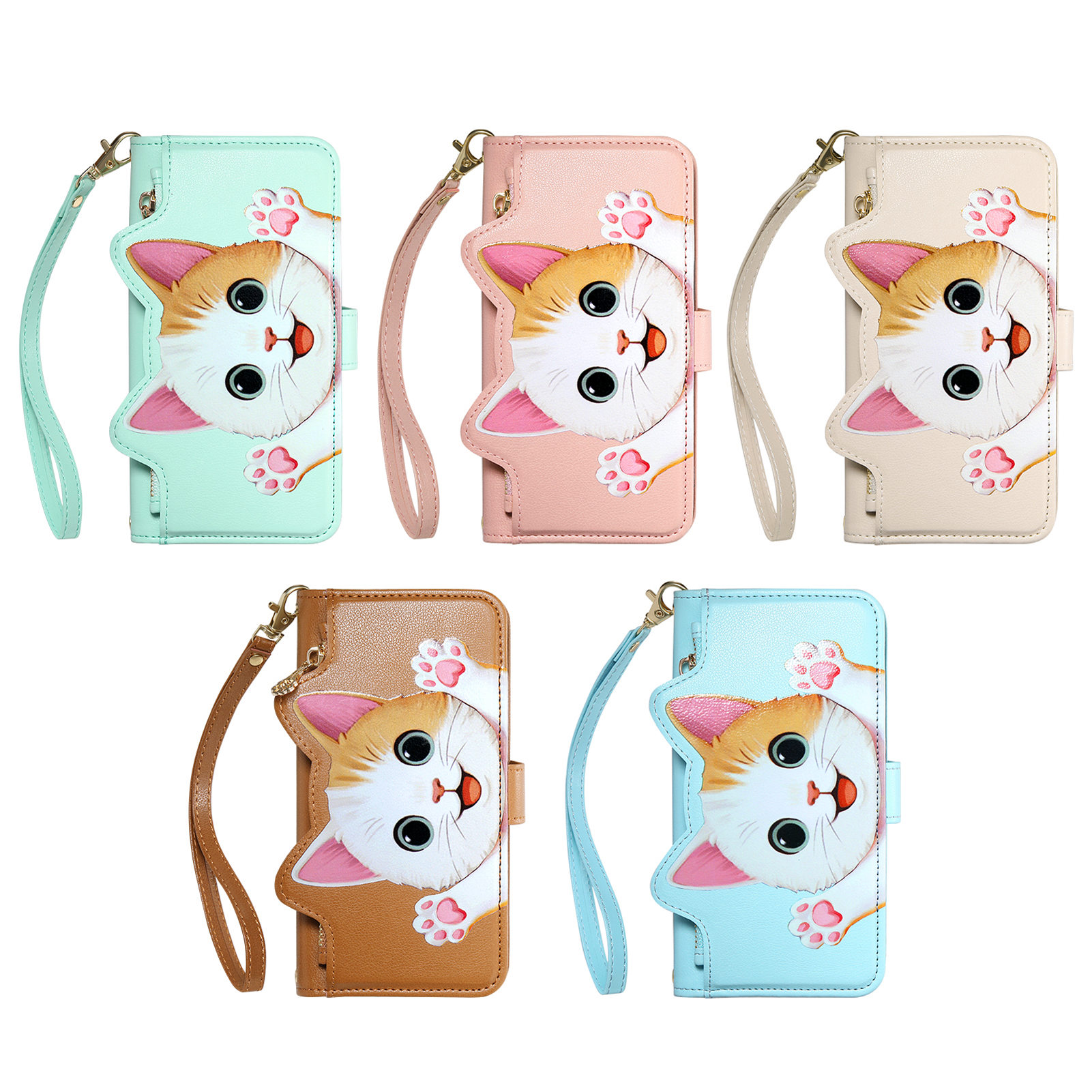 Phone Cases With Wallet - Schattige katten PU lederen portemonnee met