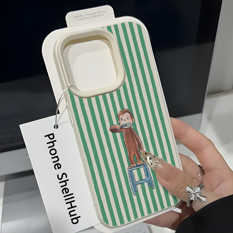 Phone Cases Green - Groen Gestreepte Tandenborstel Aap Lichee Patroon