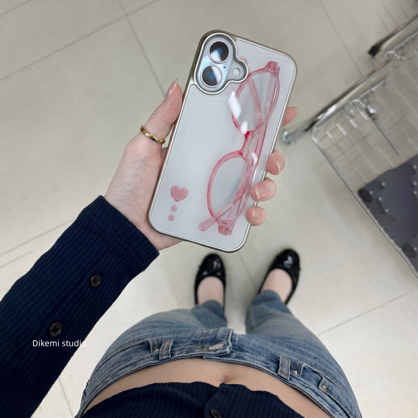 Phone Cases For Girls - Koreaanse meisjeshart roze bril liefde HART