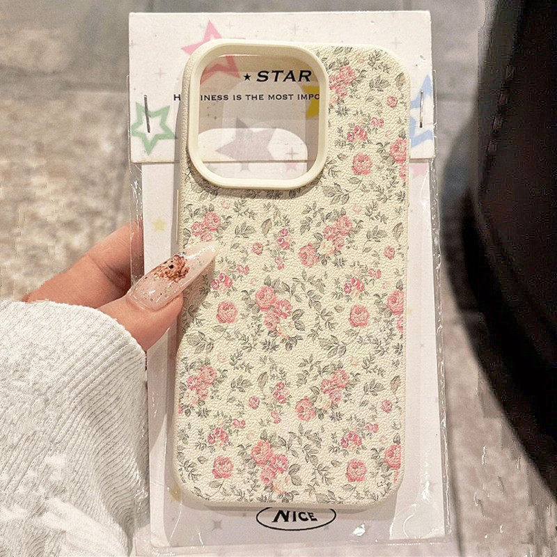 Phone Cases For Girls - Schattig meisje bloemen wit klassiek zacht
