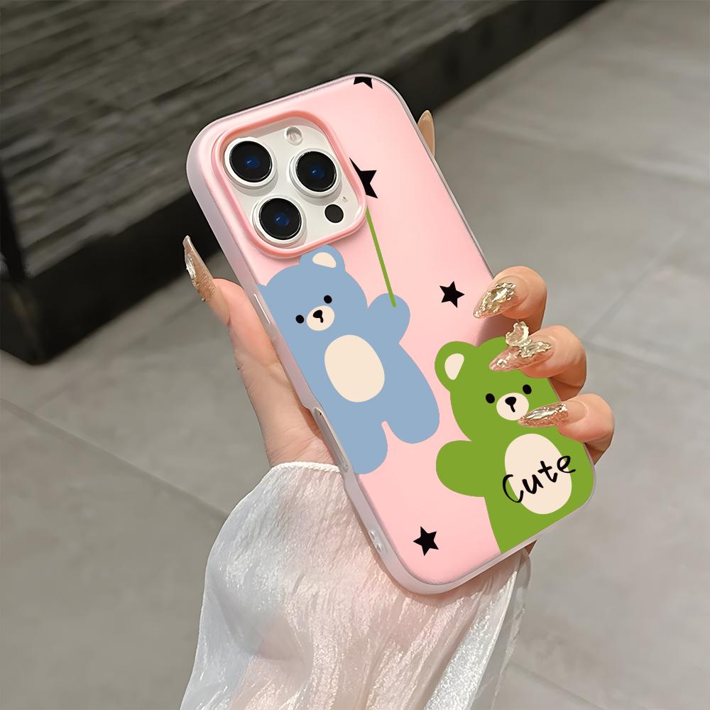Blauwgroene cartoonbeer telefo - Phone Cases Green recensie en prijs