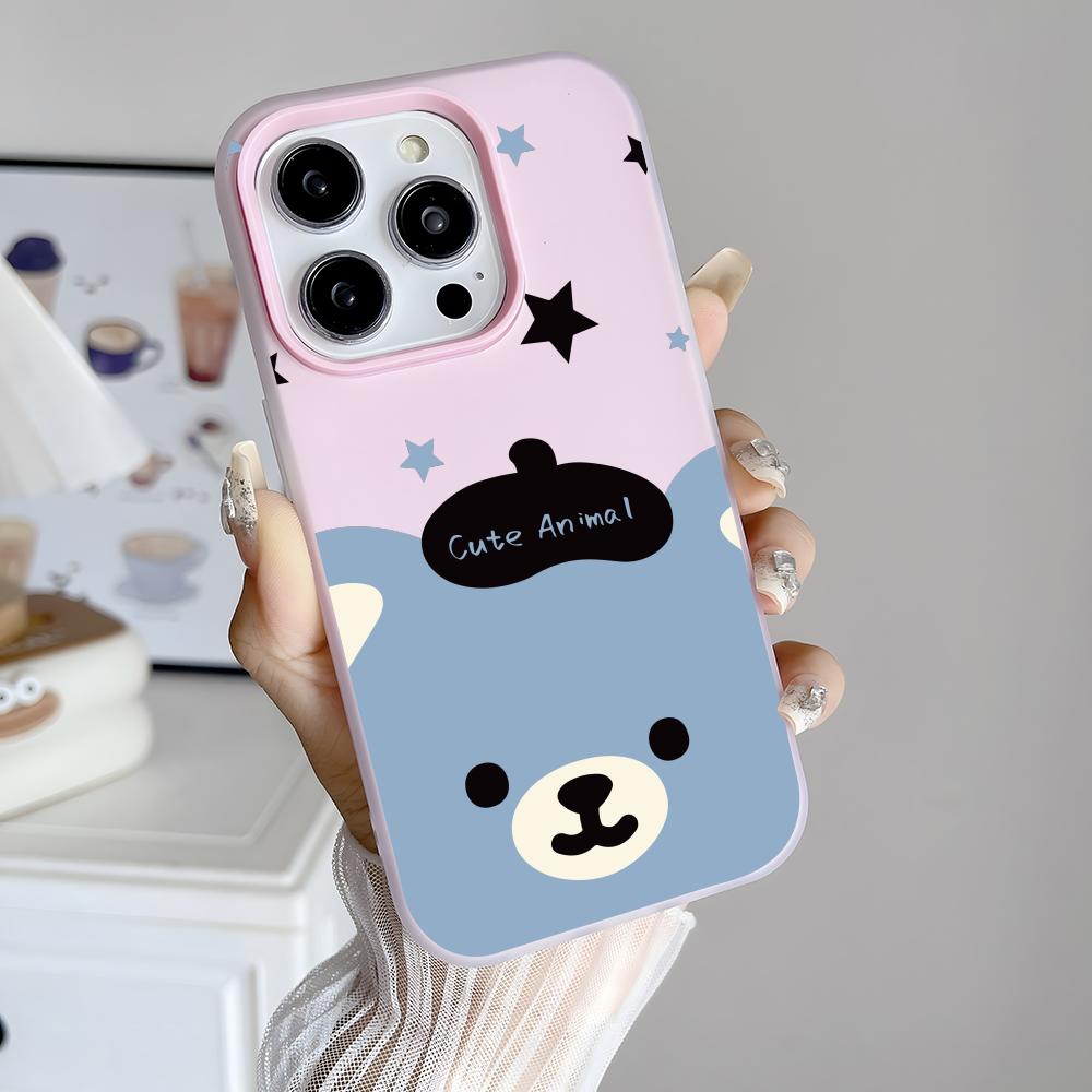 Blauwgroene cartoonbeer telefo - Phone Cases Green recensie en prijs