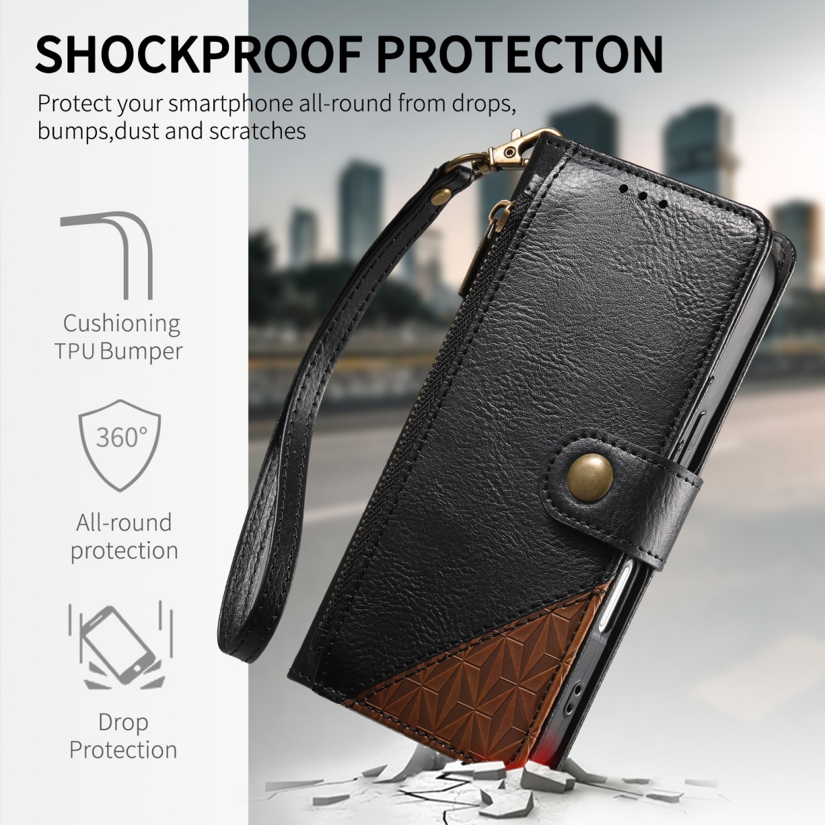 PU Lederen Rits Polsbandje Fli - Phone Cases With Wallet recensie en prijs