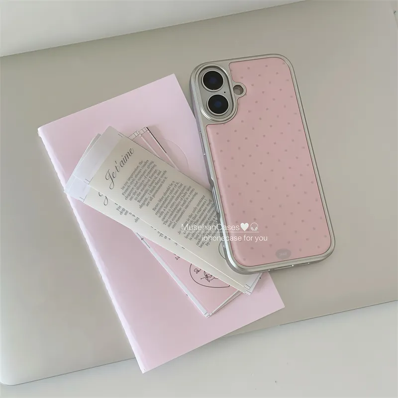 Koreaanse ins Crème Roze Polka - Phone Cases Polka Dot recensie en prijs