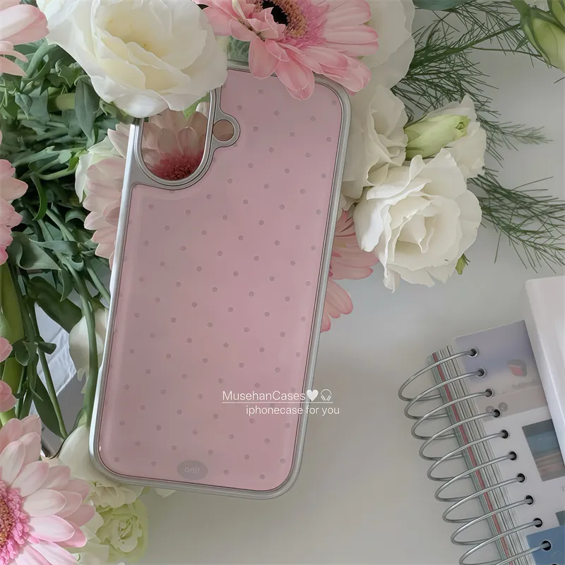 Koreaanse ins Crème Roze Polka - Phone Cases Polka Dot recensie en prijs