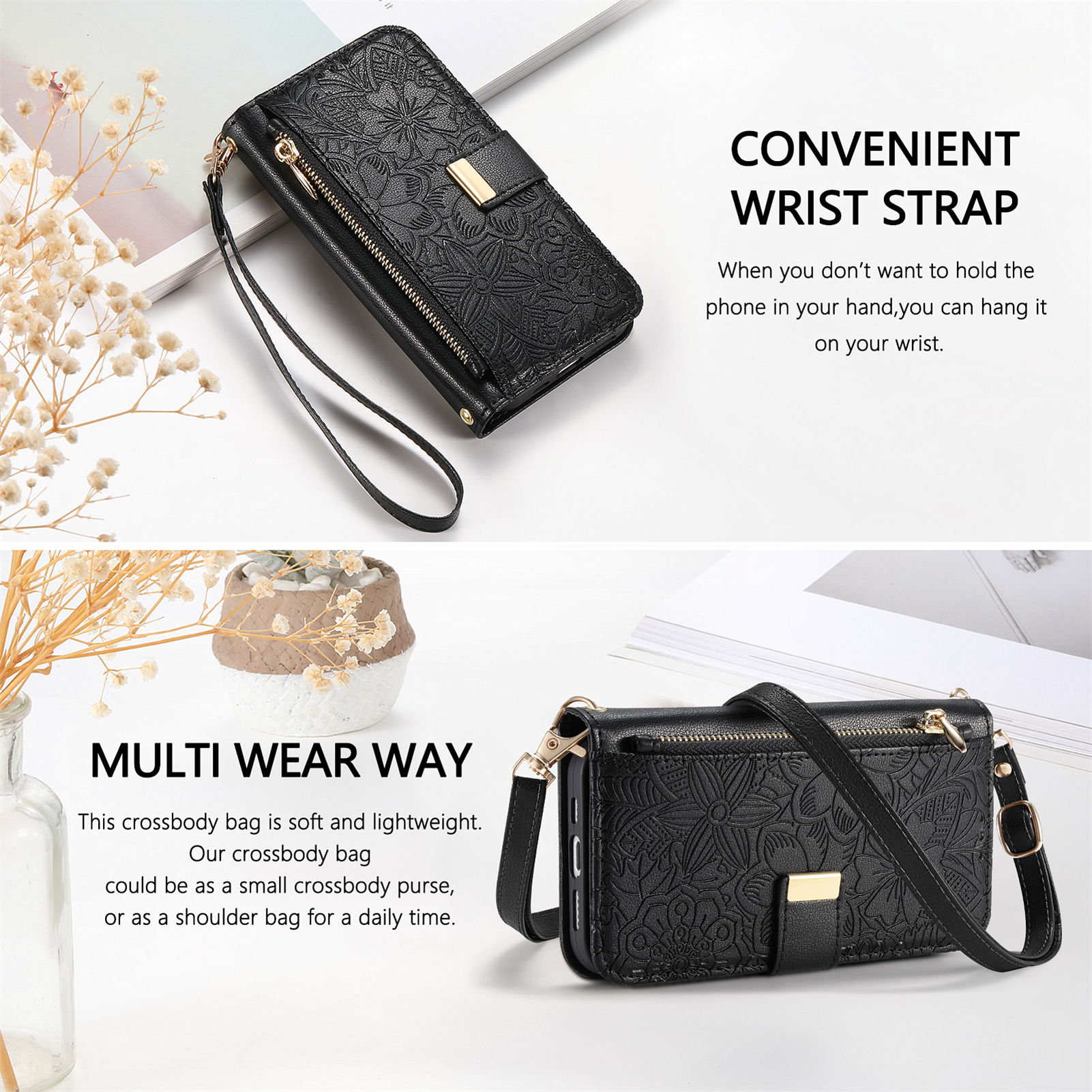 Leren rits crossbody portemonn - Phone Cases With Wallet recensie en prijs