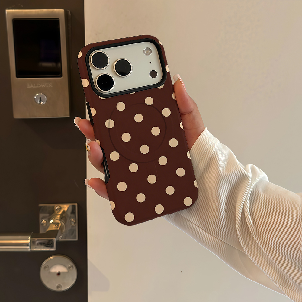 Bruin beige polkadot telefoonh - Phone Cases Polka Dot recensie en prijs