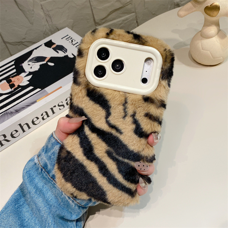 Luxe zebra-patroon pluche tele - Phone Cases For Iphone 15 recensie en prijs