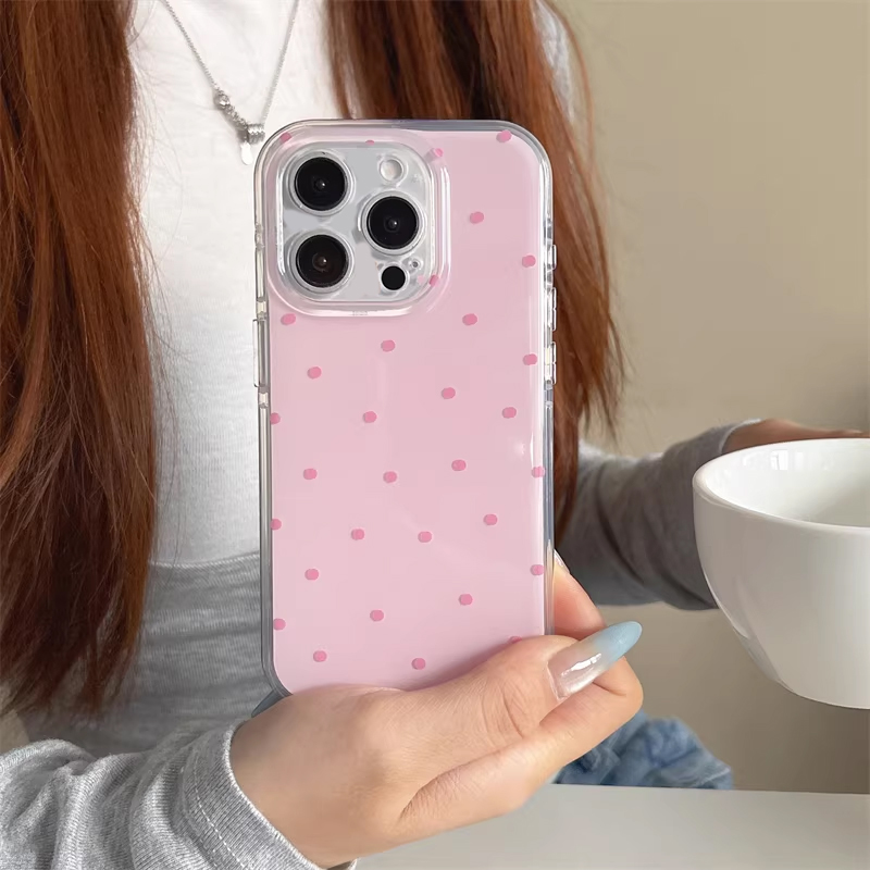 Koreaanse Ins Girl Simpele Bla - Phone Cases Polka Dot recensie en prijs