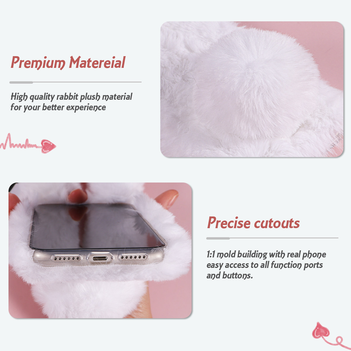 Wit 6,1 inch schattig konijnen - Phone Cases For Girls recensie en prijs
